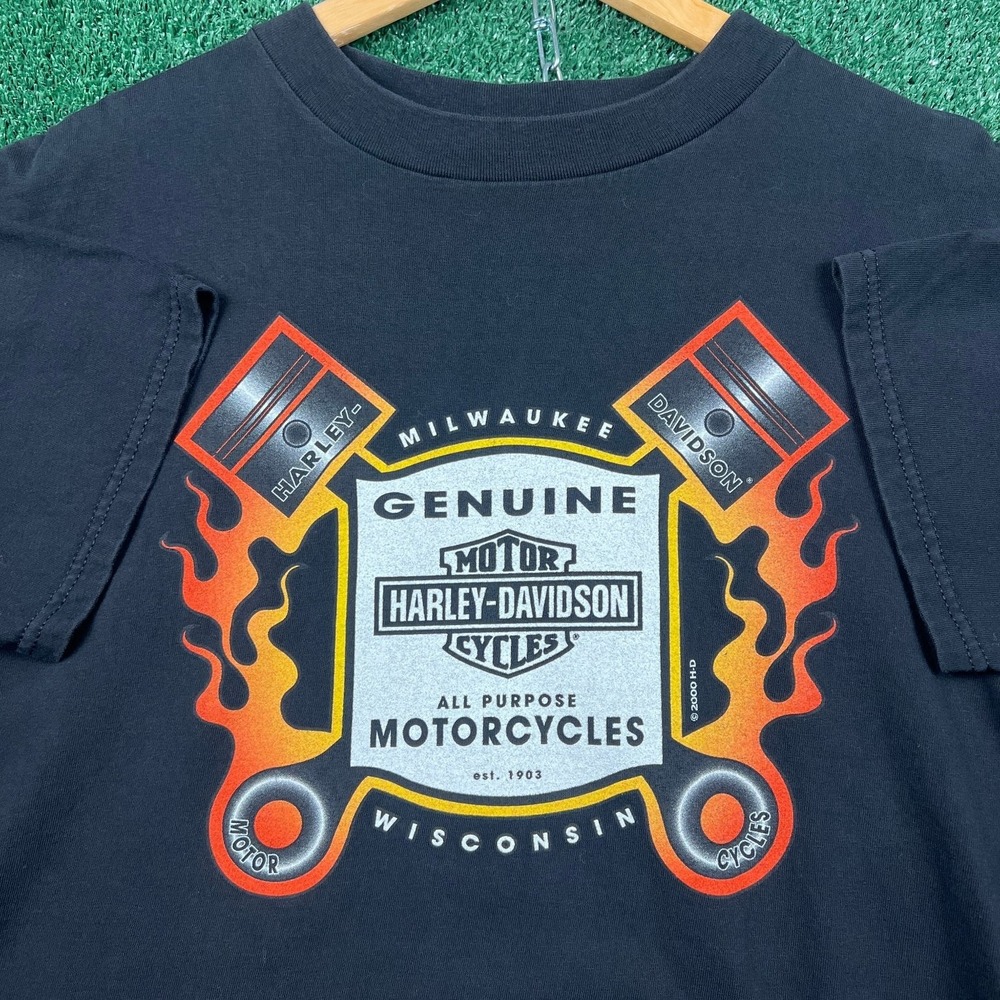 VTG Harley-Davidson T-Shirt Mens XL Black Gainesville FL Alligator USA Flame 90s